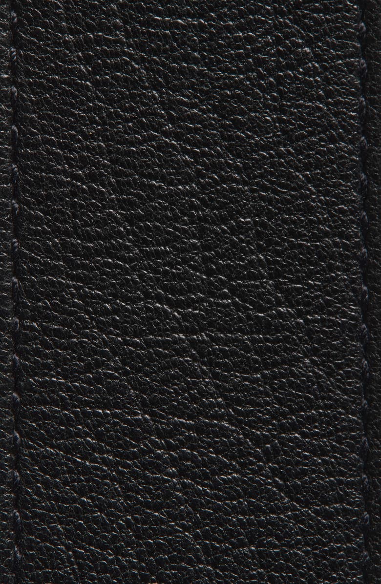 Saint Laurent Cassandre Logo Leather Belt, Alternate, color, Black