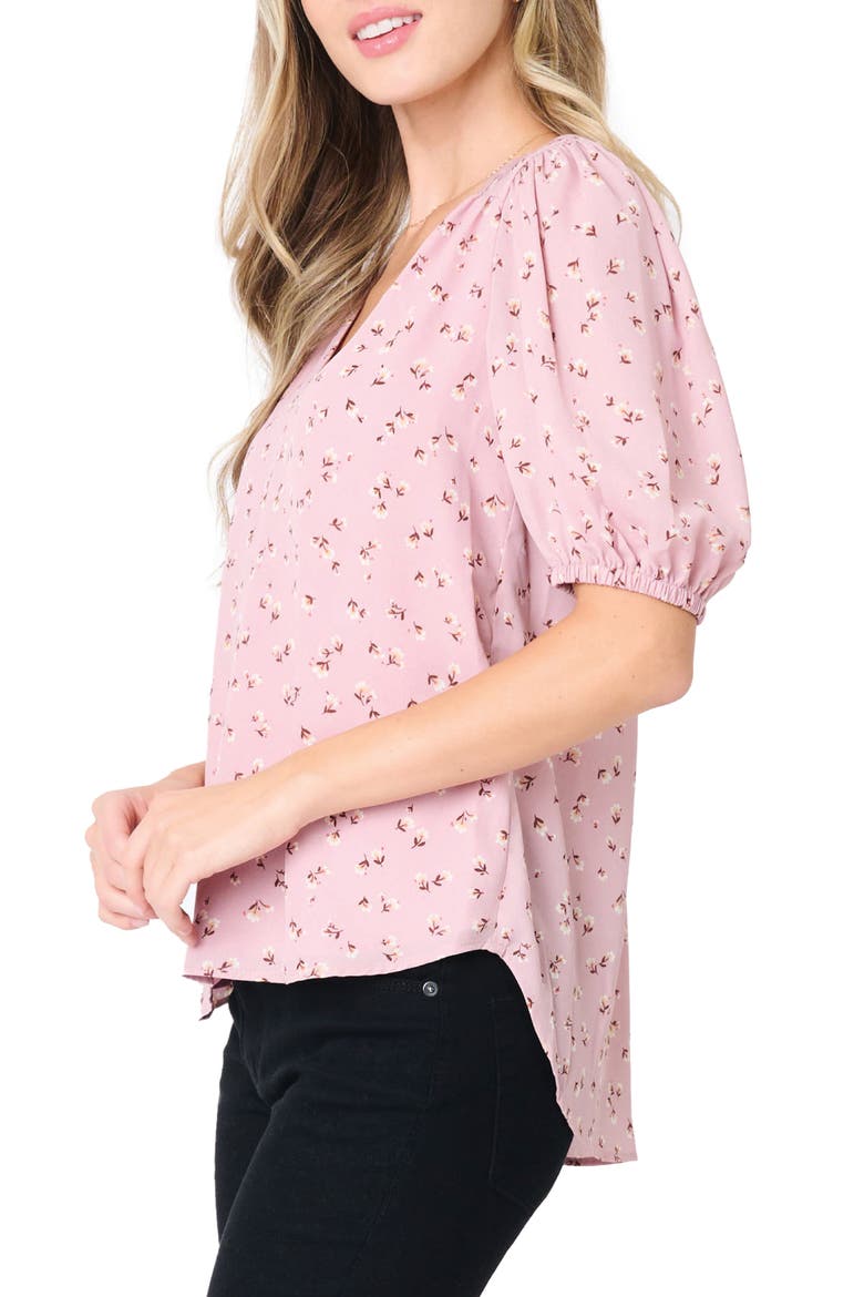Avery Floral Print Top, Alternate, color, PINK DITSY