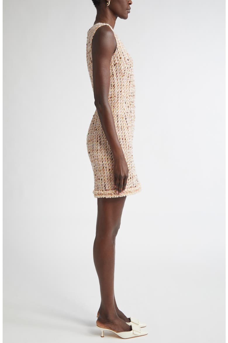 Betty Fringe Trim Metallic Tweed Sheath Dress, Alternate, color, POWER ROSE/ ACORN MULTI