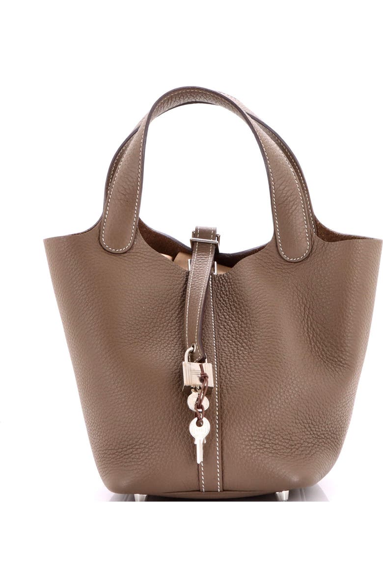 Pre-Owned Hermes Picotin Lock Bag Clemence PM, Main, color, Etoupe