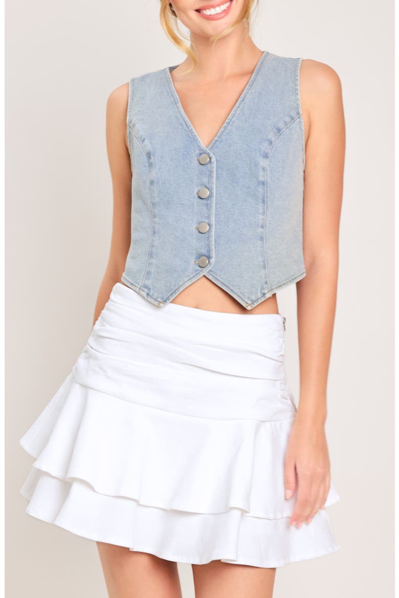Ruched Tiered Skort, Alternate, color, WHITE