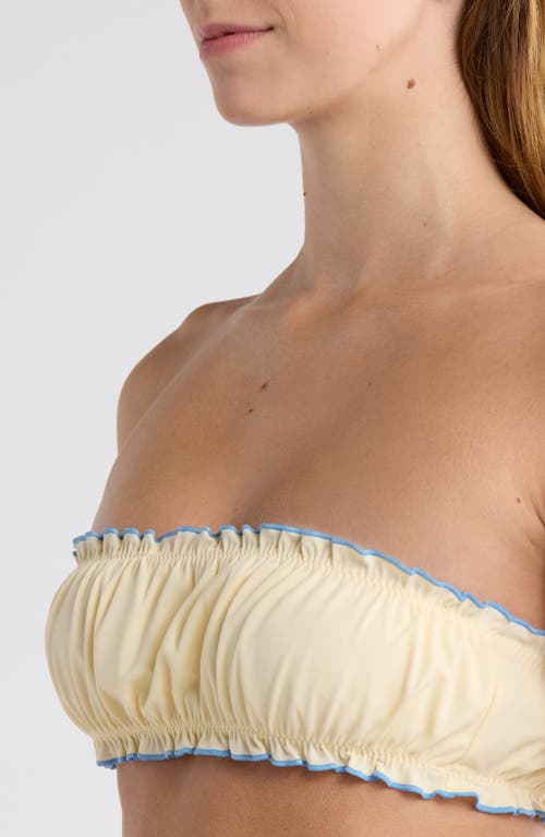 Pacsun Arriety Shirred Bandeau Bikini Top In Brown