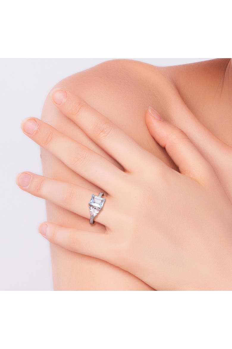 Topaz, Morganite & Diamond 2-Stone Ring, Alternate, color, Topaz