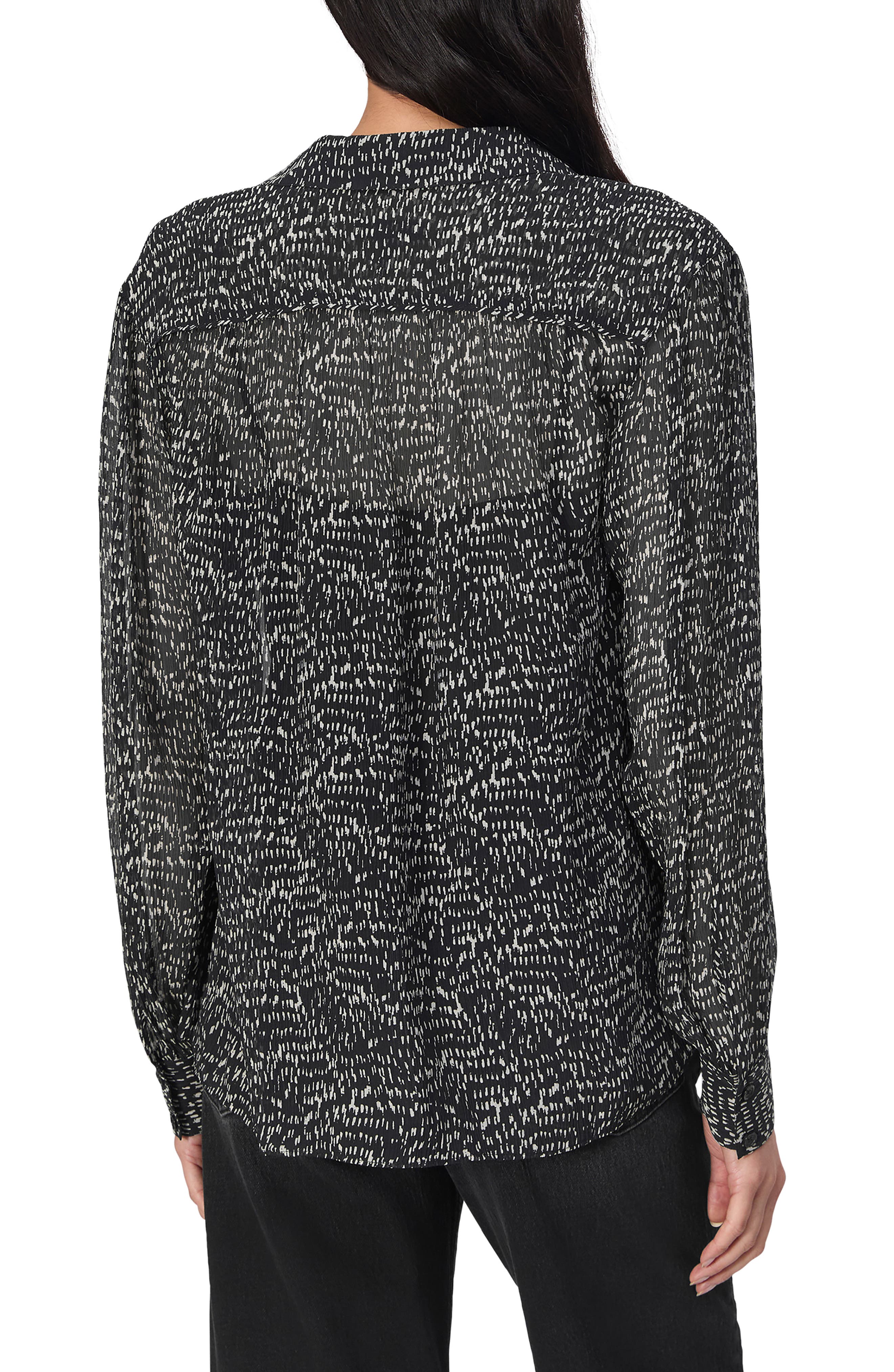 Emmy Abstract Print Silk Blend Button-Up Shirt - image 2
