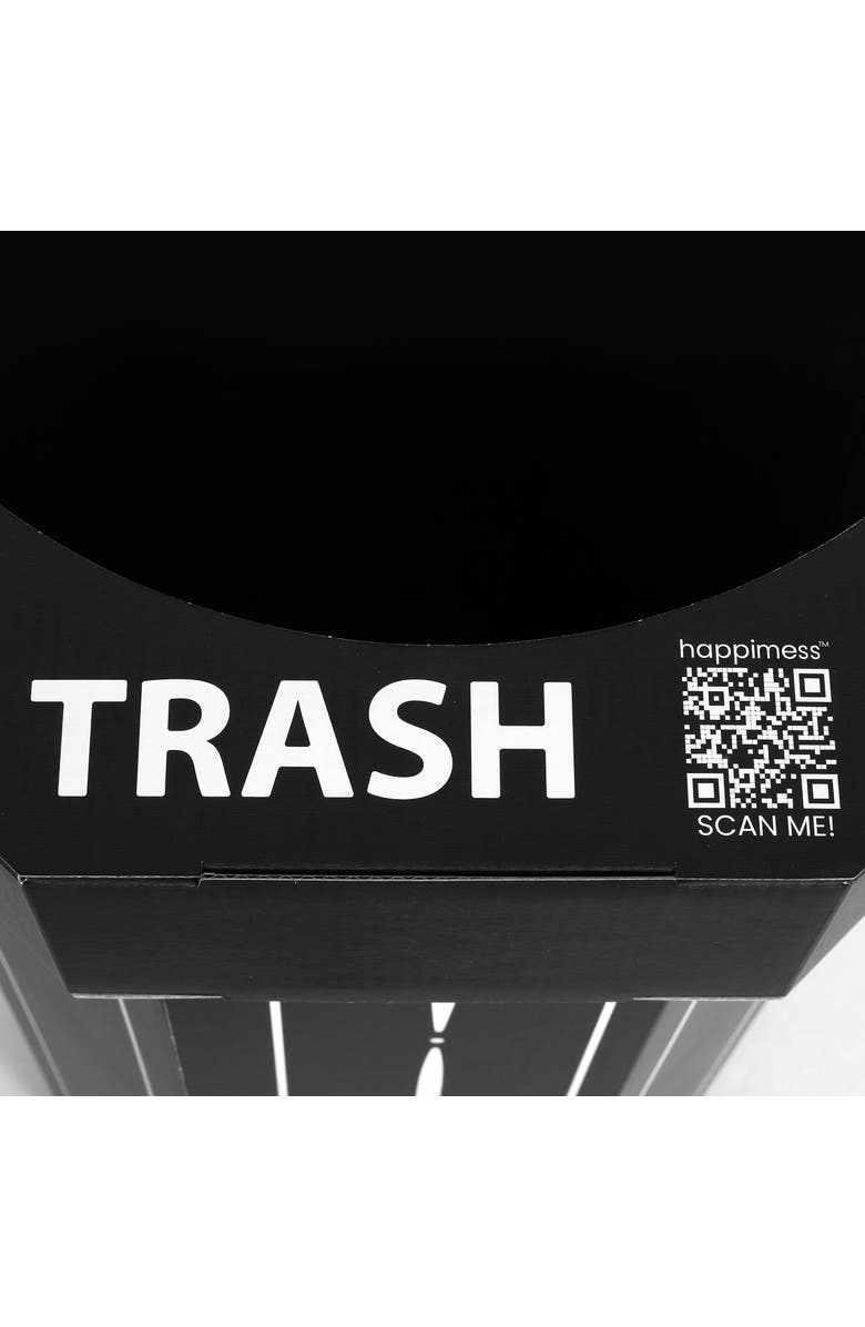 HAPPIMESS Fleur 25-Gallon Classic Disposable Corrugated Cardboard Event Trash Can and Recycling Bin, Alternate, color, Bridal Black