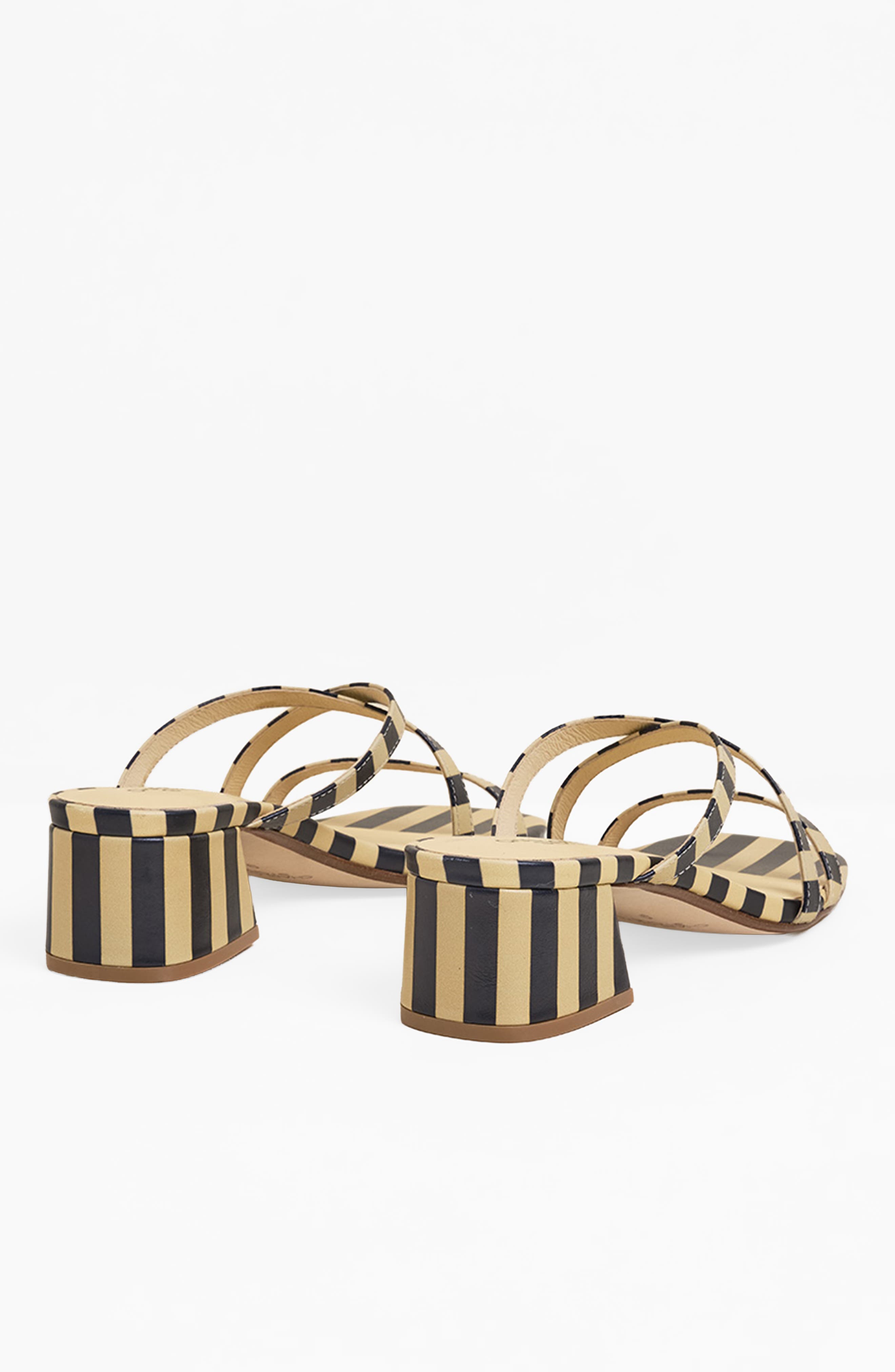 Charlotte Stone Levi Strappy Block Heel Sandal, Alternate, color, Black Stripe