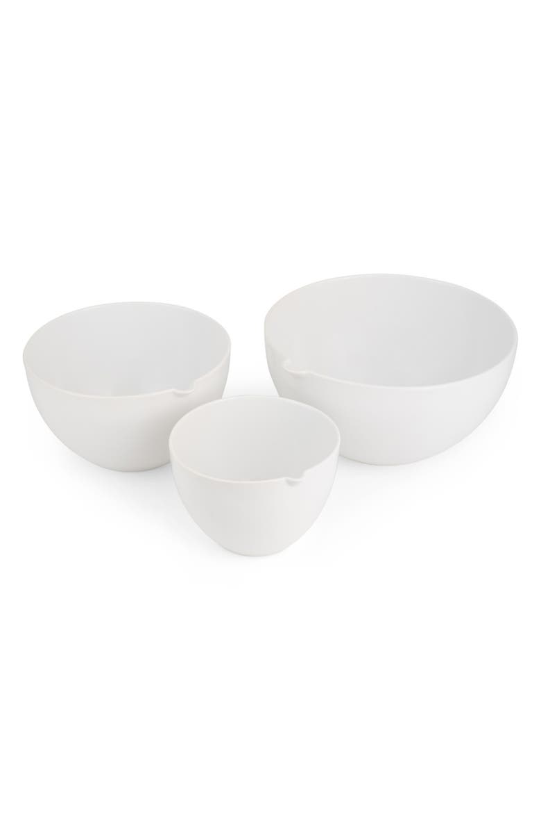 Nambé Duets Set of 3 Nesting Mixing Bowls, Alternate, color, White