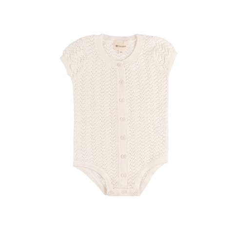 Looms Wave Collection - Knit Pointelle Short Sleeve Romper