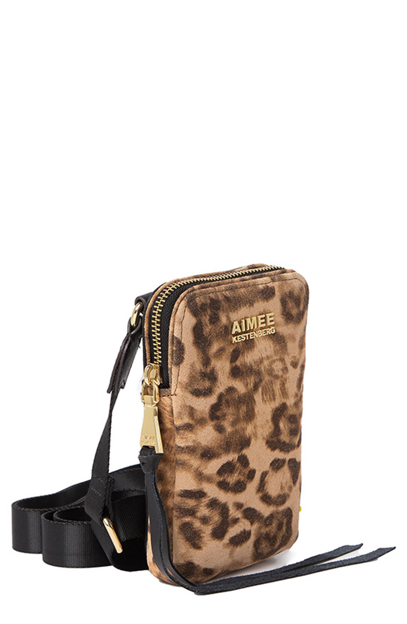 KESTENBERG Capri Genuine Calf Hair Crossbody, Alternate, color, AMAZON LEOPARD