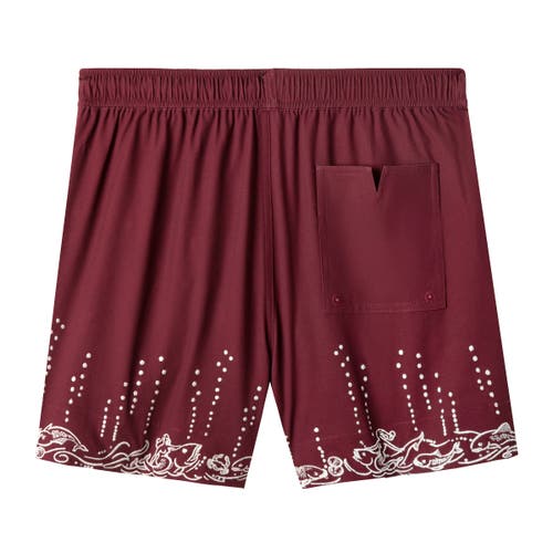 Tombolo 'fruits De Mer' Swim Trunks In Burgundy