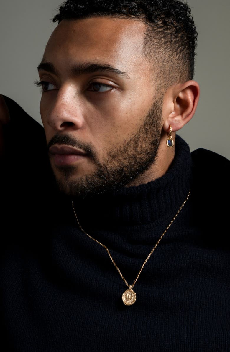 Dower & Hall Men's 'Fly High' Phoenix Talisman Necklace, Alternate, color, Yellow Gold Vermeil