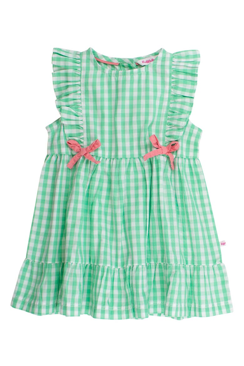 Sleeveless Pinafore Bow Dress, Main, color, Classic Spring Green Gingham