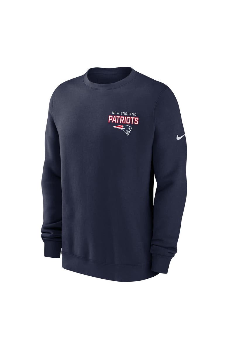 Nike Men's Nike Navy New England Patriots Primetime Club Fleece Pullover Sweatshirt, Alternate, color, Navy