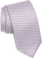 David Donahue Neat Floral Medallion Silk Jacquard Tie