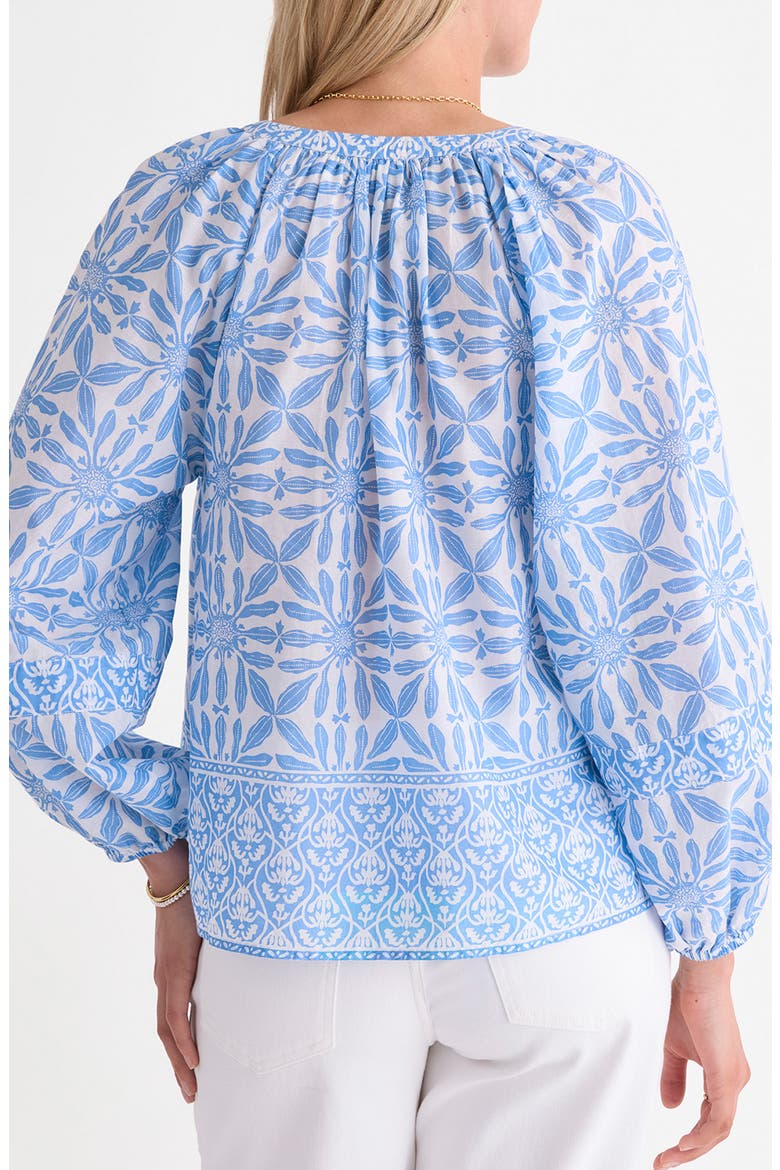 Emilia Print Top, Alternate, color, HAVEN TILE BBLUE