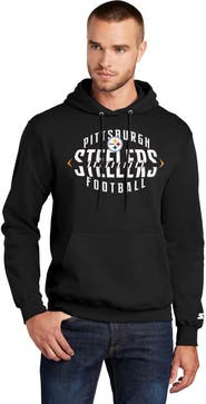 STARTER Men's Starter Black Pittsburgh Steelers Football Pullover Hoodie