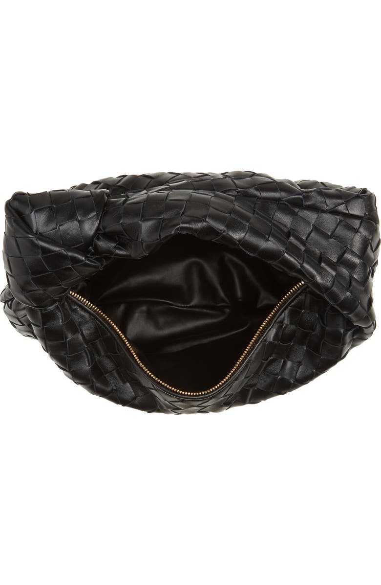 Bottega Veneta Teen Jodie Intrecciato Leather Hobo, Alternate, color, Black-Gold