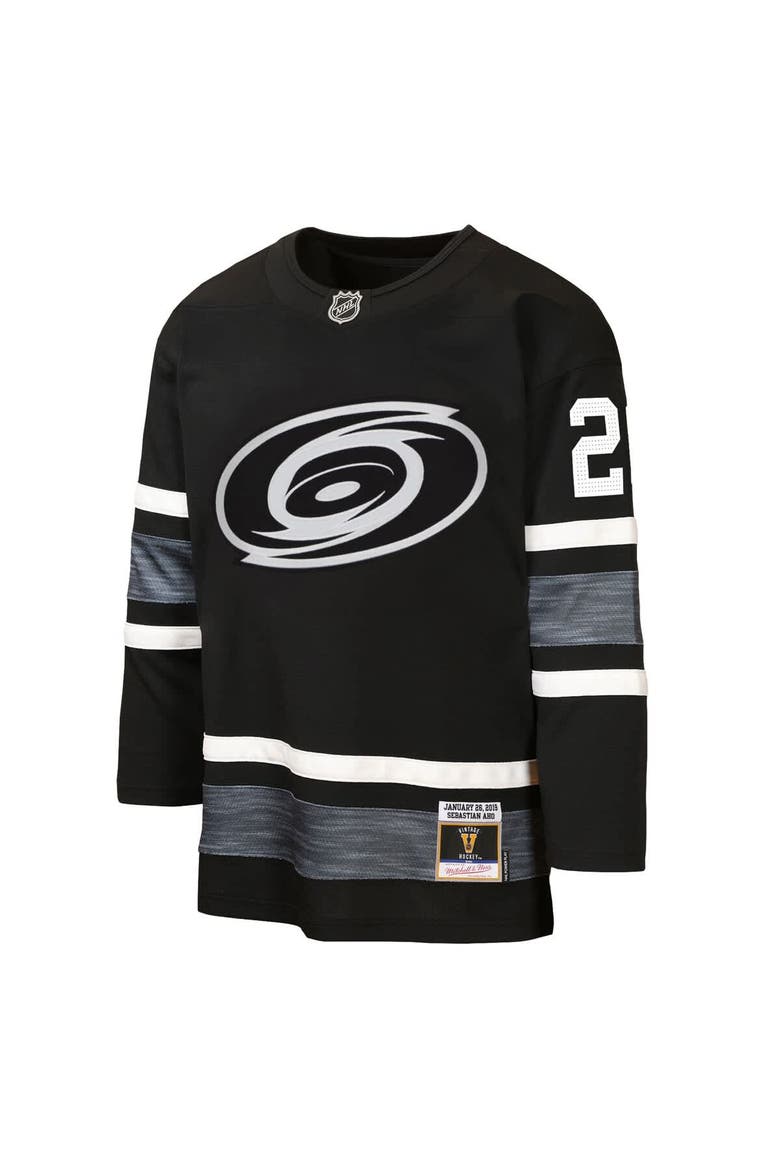 Youth Mitchell & Ness Sebastian Aho Black Carolina Hurricanes 2019 All-Star Game Power Play Jersey, Alternate, color, Black