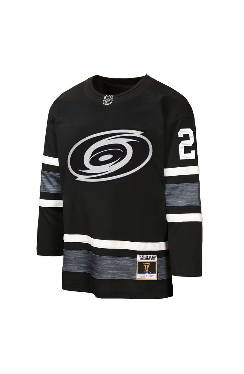 Mitchell & Ness Youth Mitchell & Ness Sebastian Aho Black Carolina Hurricanes 2019 All-Star Game Power Play Jersey, Alternate, color, Black