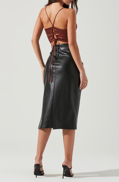 Astr The Label Melody Faux Leather Skirt In Black