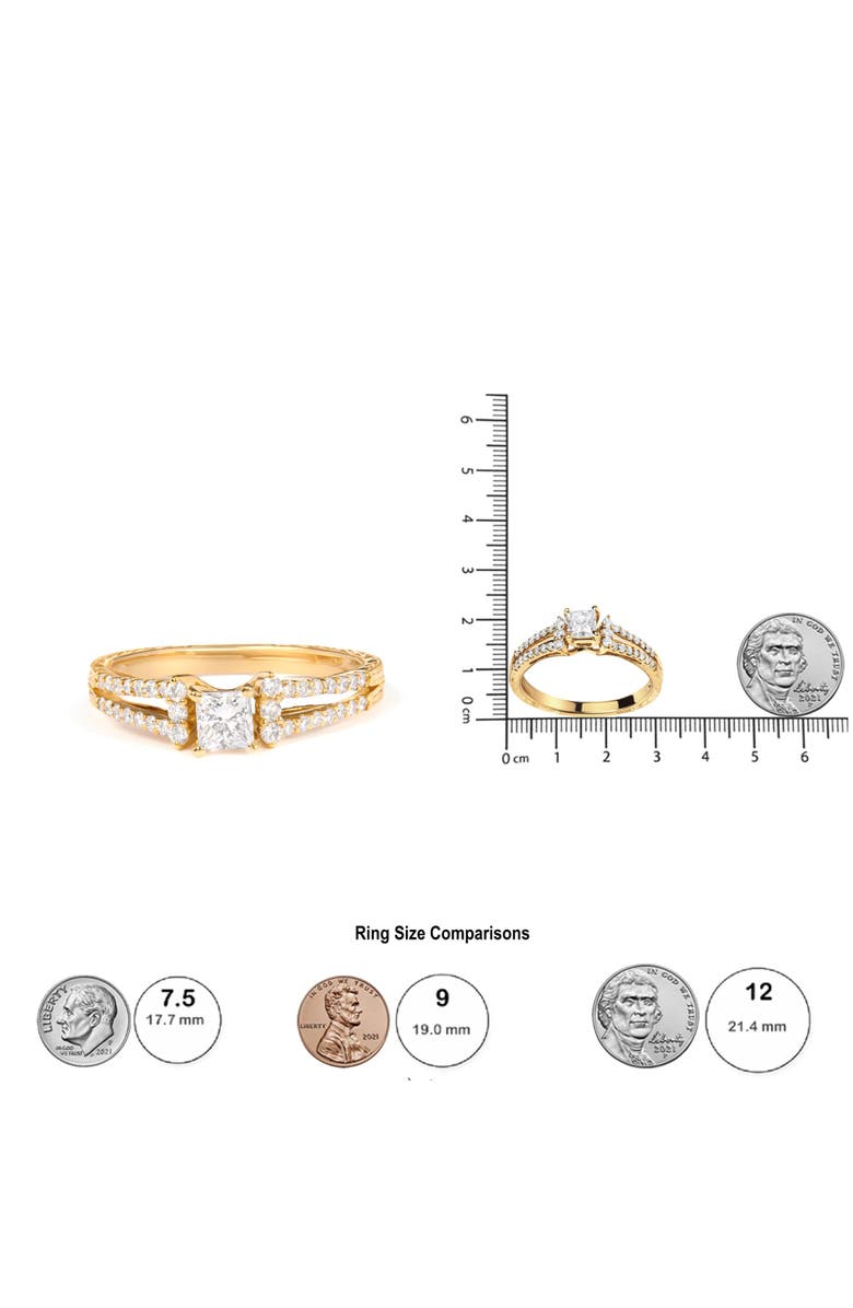 Haus of Brilliance 14K Yellow Gold Diamond 5/8 Cttw Diamond Split Shank and Milgrain Engagement Ring, Alternate, color, Yellow