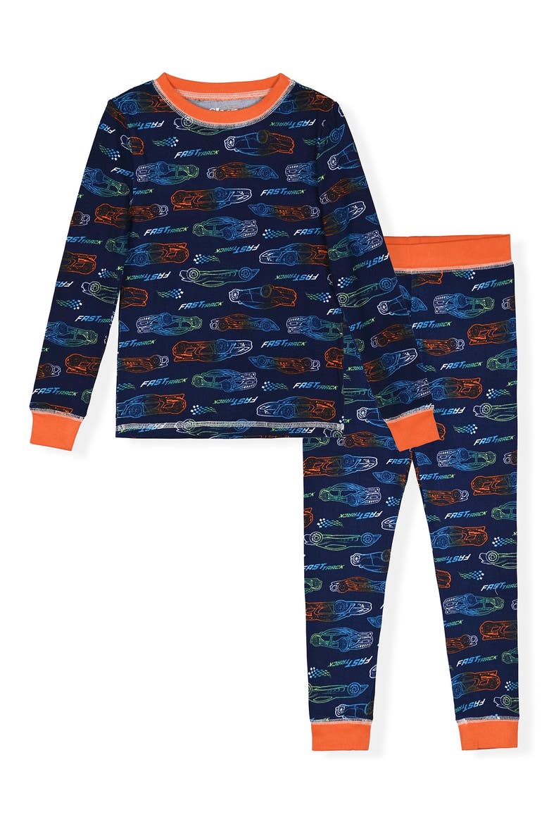 Kids' Supersoft Fitted Two-Piece Pajamas, Main, color, NAVY