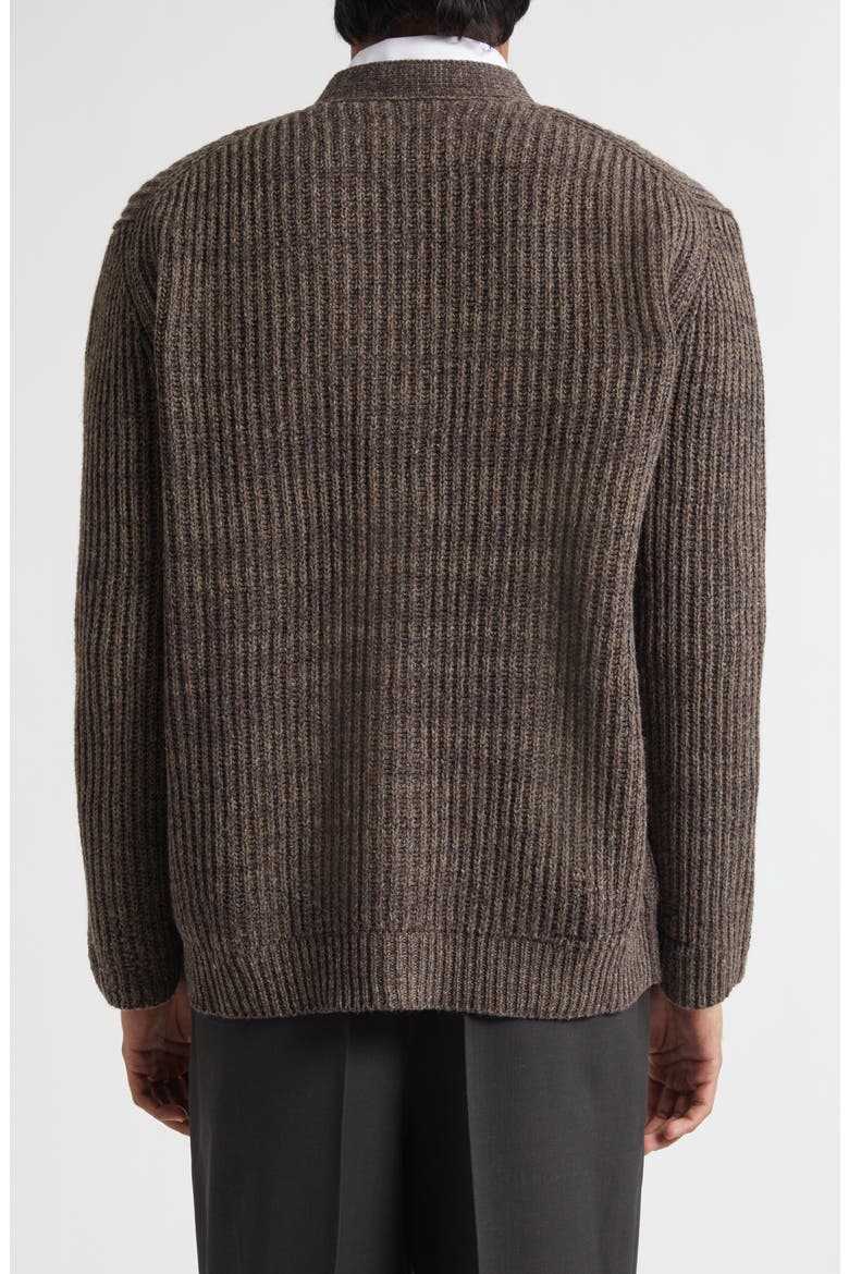 Virgin Wool Blend Cardigan, Alternate, color, BROWN