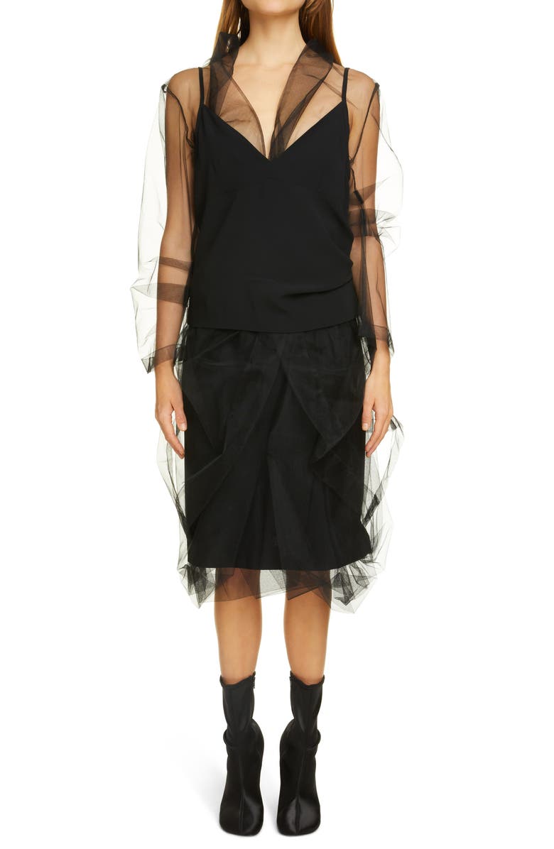 Dries Van Noten Salby Tulle Overlay Skirt, Alternate, color,