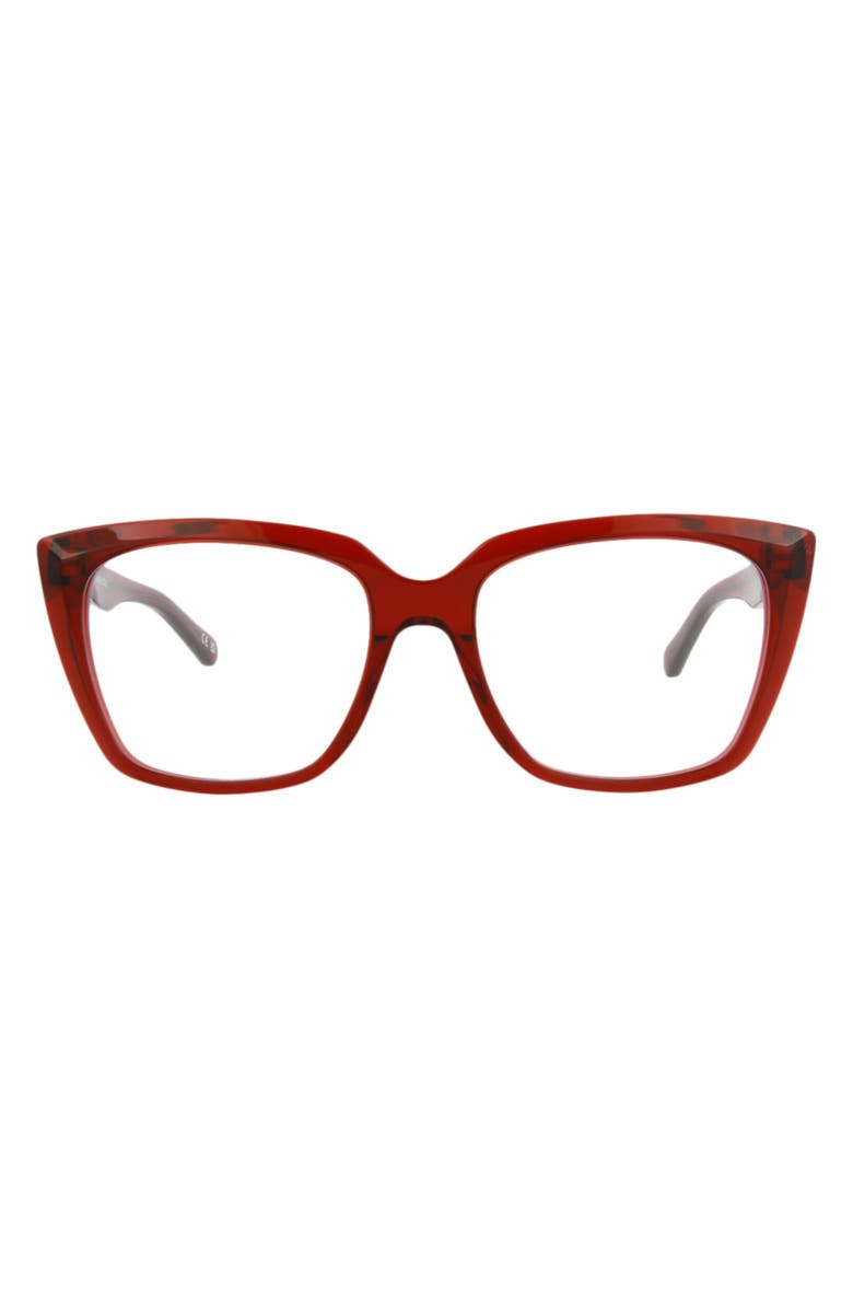 Balenciaga 53mm Cat Eye Optical Glasses, Main, color, Red Red Transparent