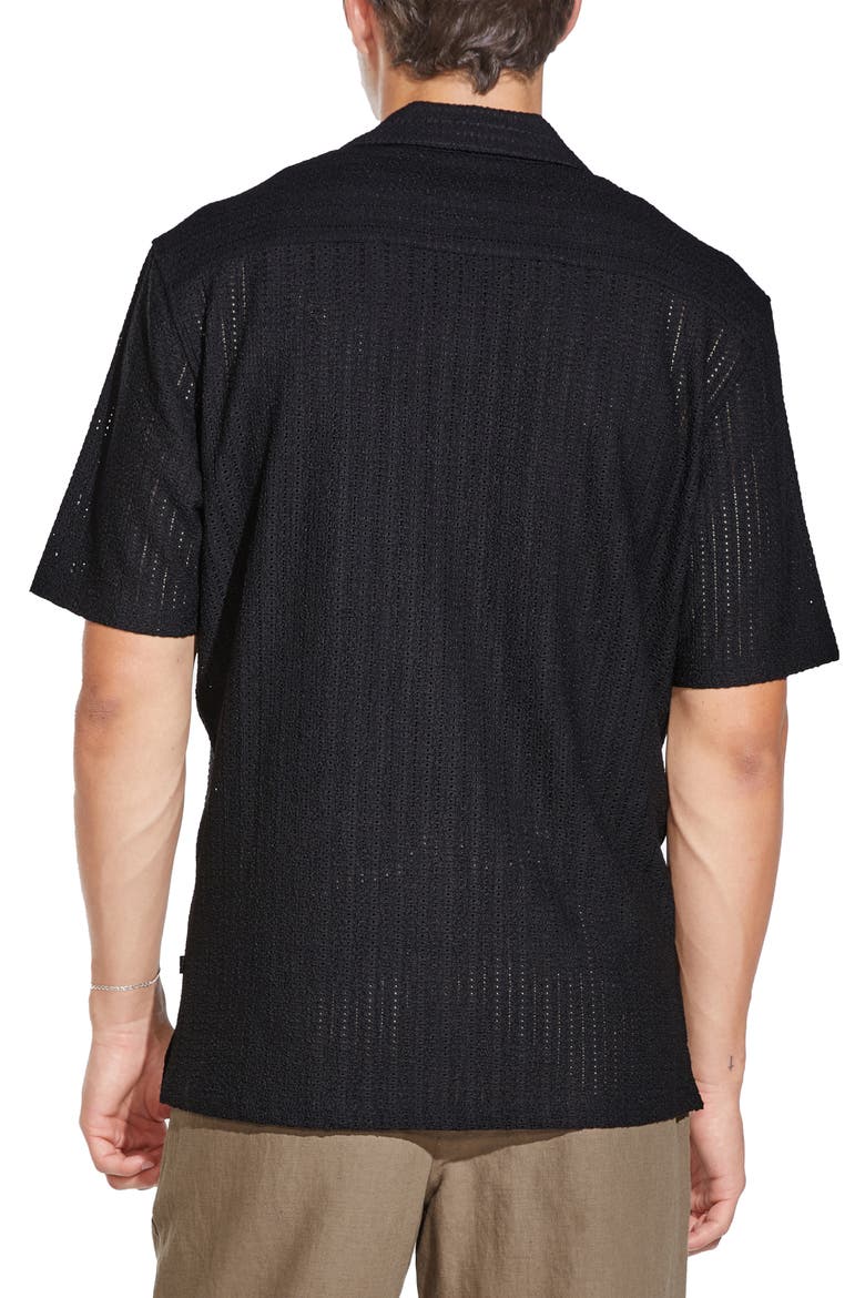 Relaxed Fit Short Sleeve Button-Up Resort Shirt, Alternate, color, BLACK