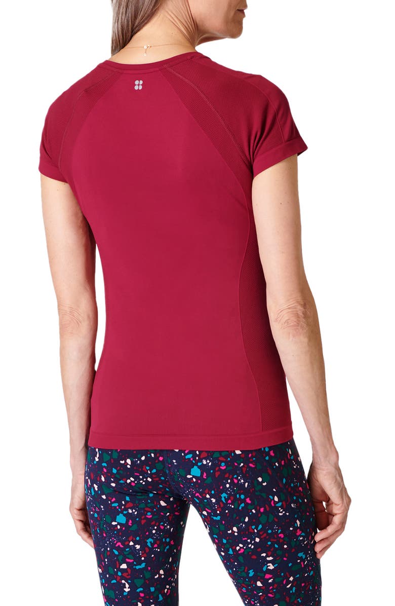 Sweaty Betty Athlete Seamless Workout T-Shirt, Alternate, color, Vamp Red