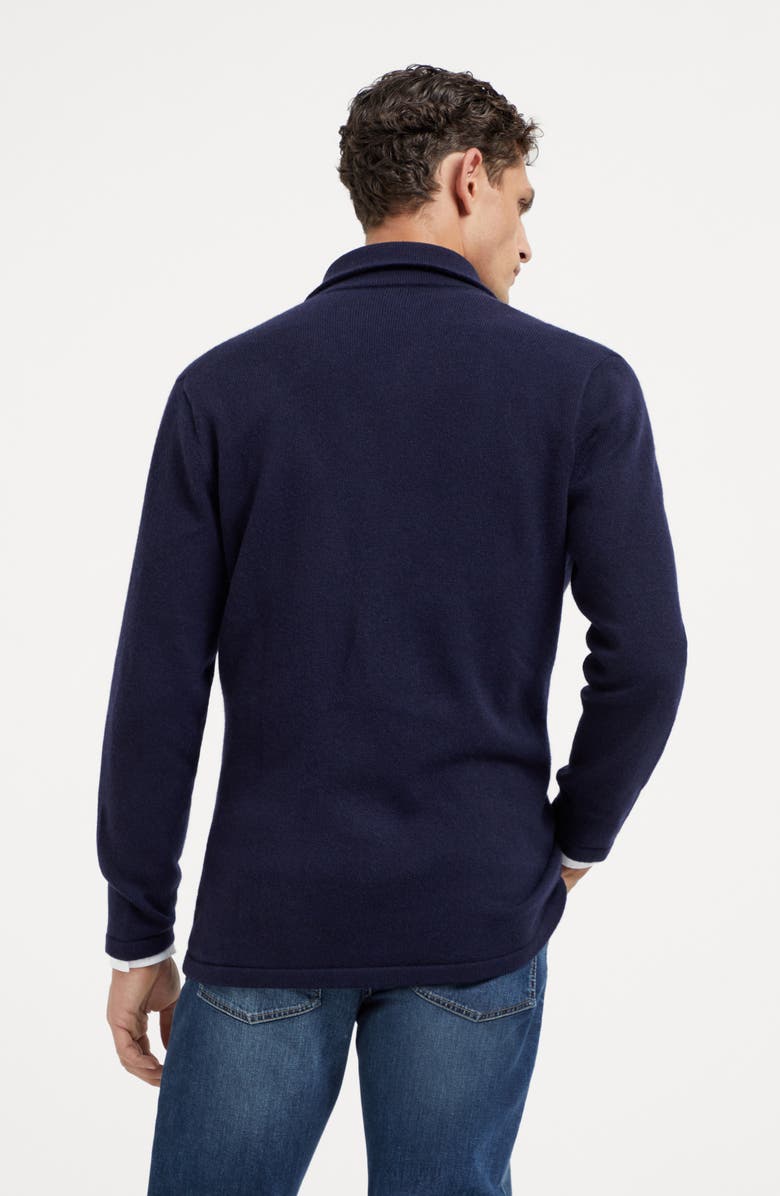 Brunello Cucinelli Cashmere one-and-a-half-breasted blazer-style cardigan with metal buttons, Alternate, color, 