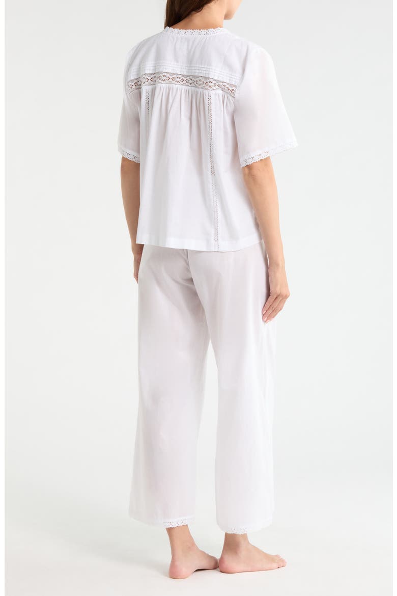 Peached Cotton Lawn Pajama Set, Alternate, color, WHITE