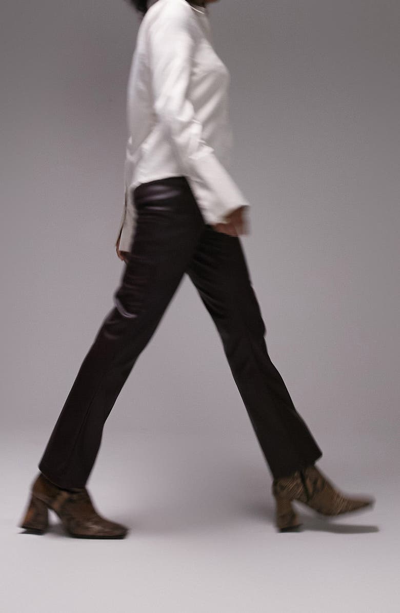 Topshop Faux Leather Trousers, Alternate, color,