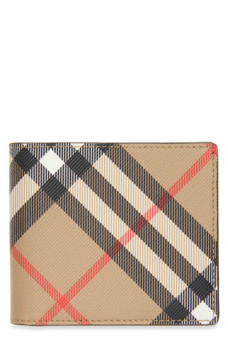 Check Slim Bifold Wallet, Main, color, SAND