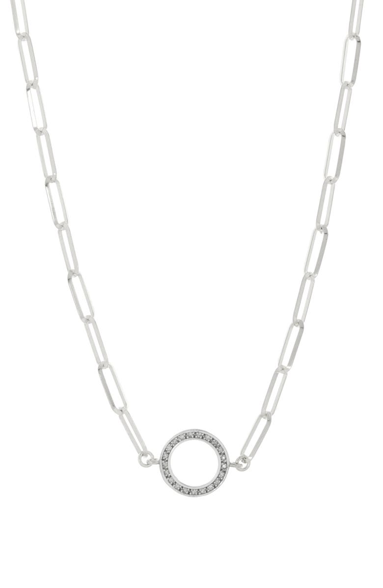 MESHMERISE Pavé Diamond Round Pendant Necklace - 0.15 ctw, Main, color, 