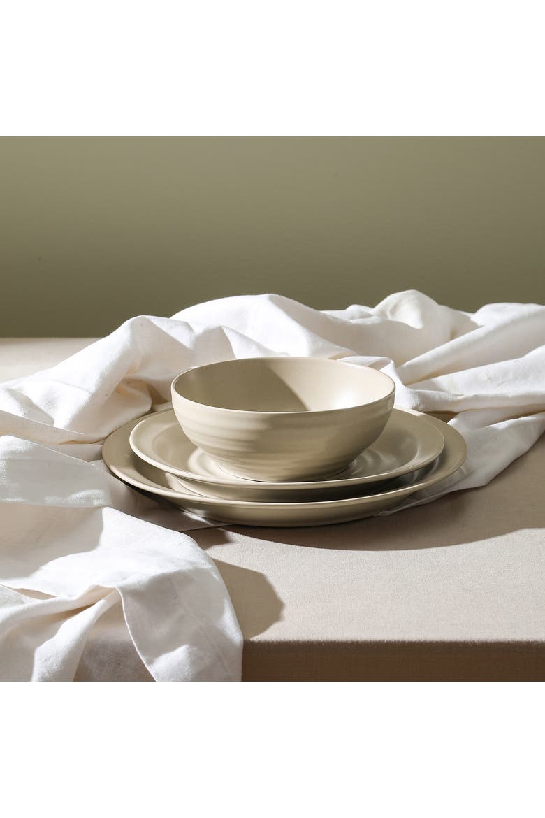 Orbit Stoneware 4-Piece Dinner Plate Set, Alternate, color, Beige