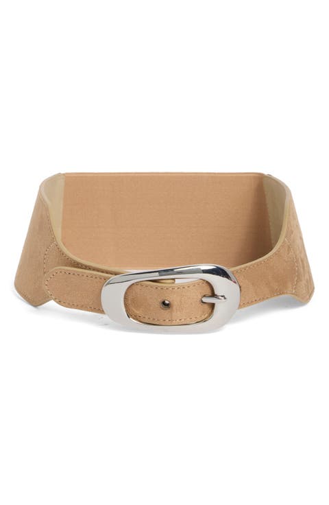 Faux Suede Stretch Belt