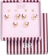 BP. Set of 5 14k Gold Dipped Cubic Zirconia Earrings