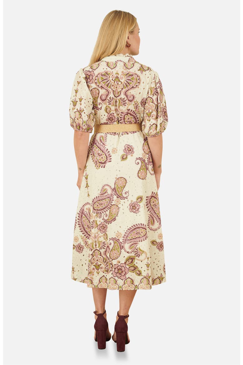 Broderie Anglaise Cotton Midi Dress, Alternate, color, Pink