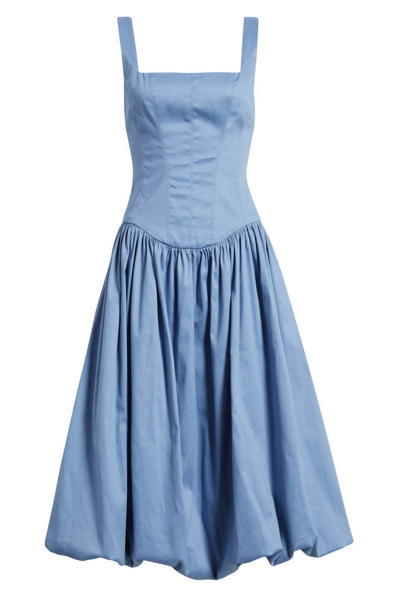 Birdie Drop Waist Fit & Flare Midi Dress, Alternate, color, CORNFLOWER BLUE