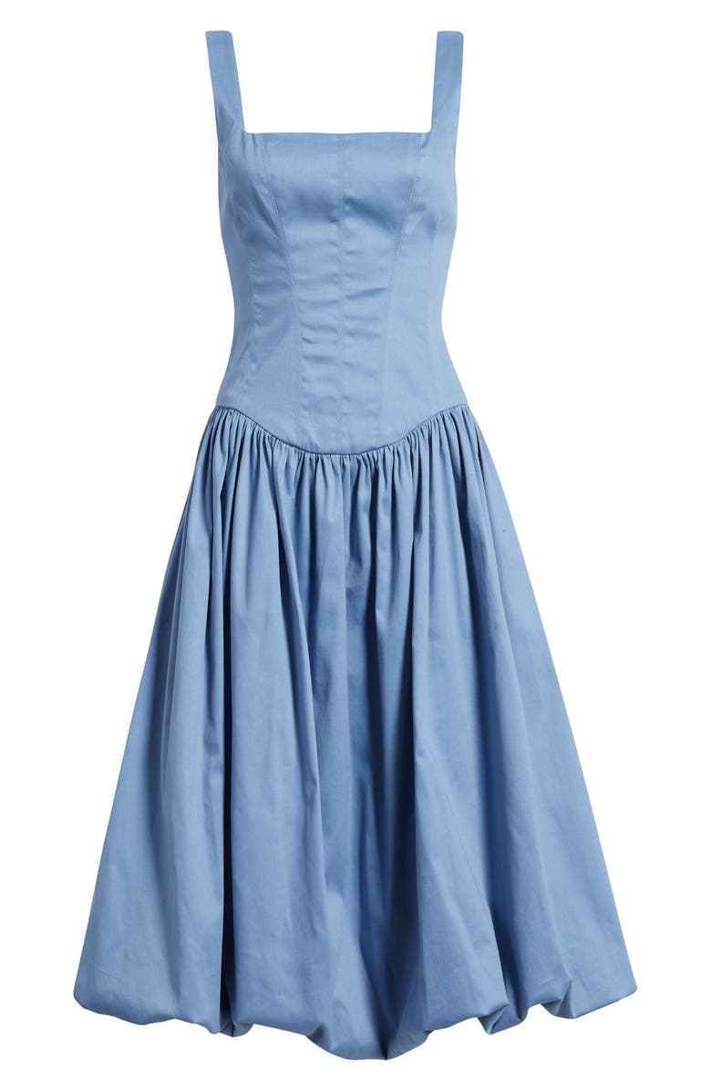 Black Halo Birdie Drop Waist Fit & Flare Midi Dress, Alternate, color, Cornflower Blue