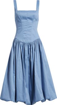 Black Halo Birdie Drop Waist Fit & Flare Midi Dress