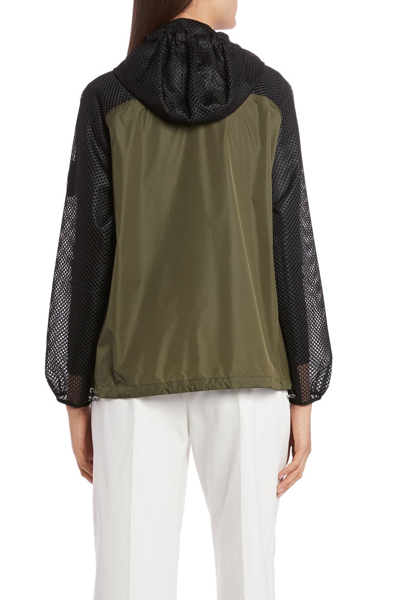 Persan Mesh Contrast Hooded Jacket, Alternate, color, GREEN