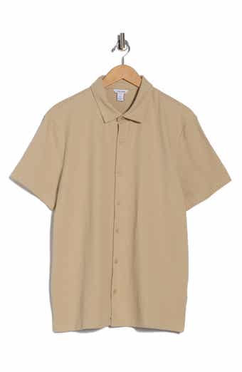 Calvin Klein Seersucker Button Front Polo