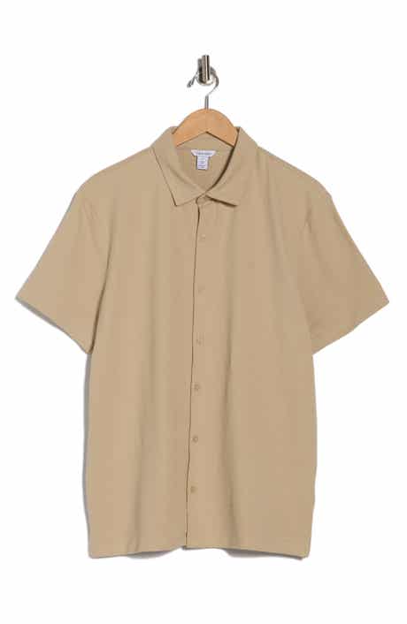 Calvin Klein Seersucker Button Front Polo