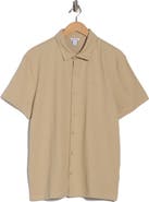 Calvin Klein Seersucker Button Front Polo