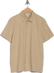 Calvin Klein Seersucker Button Front Polo