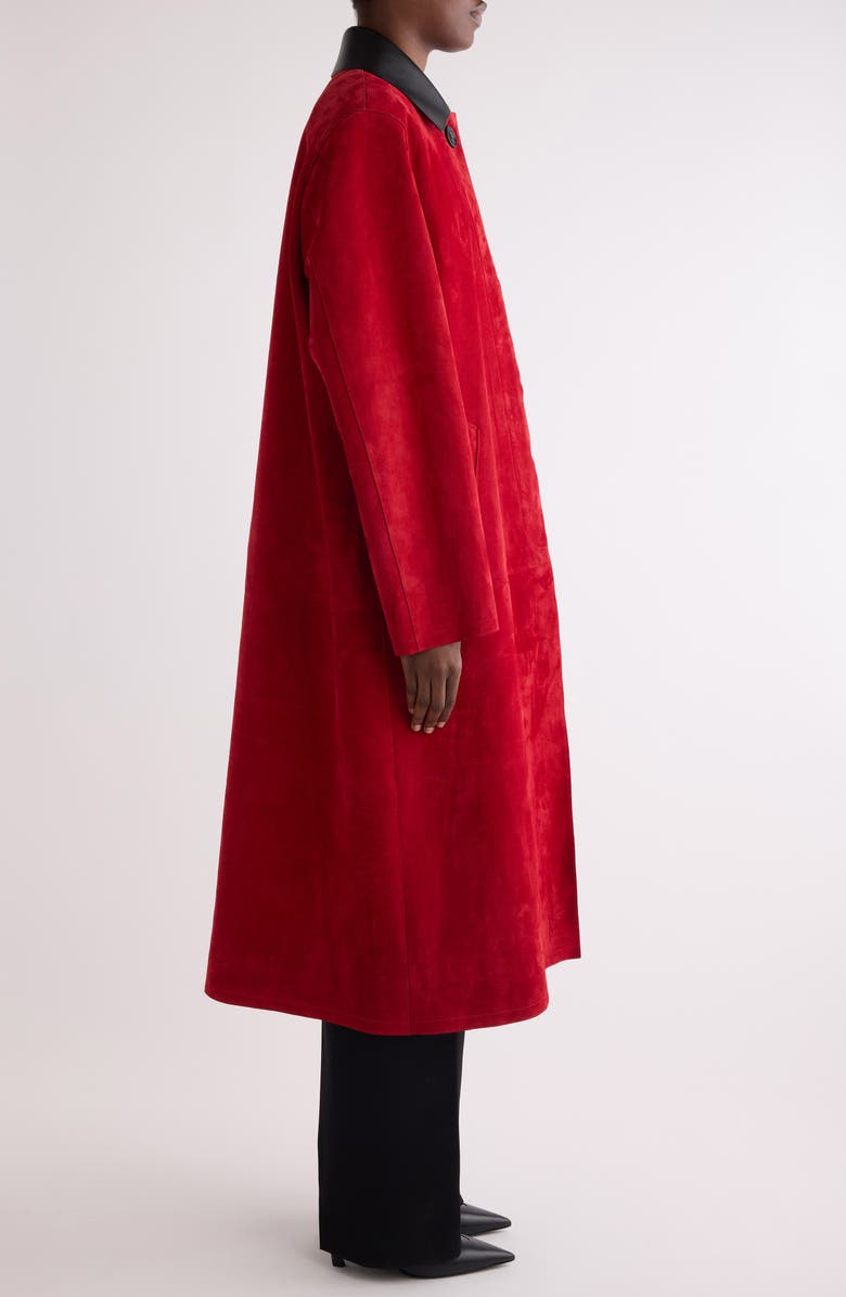 Givenchy Long Suede Coat, Alternate, color, Red