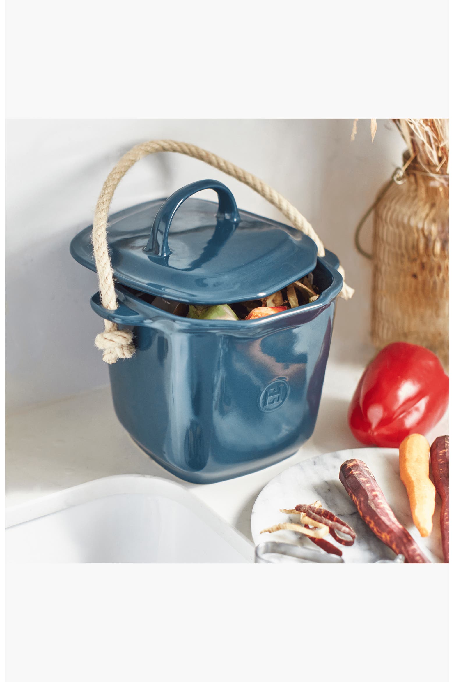 Henry D Rack Emile Henry Blue Flame Ceramic Compost Bin | Nordstromrack